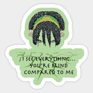 Toph ATLA Earthbender Quote Sticker